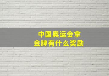 中国奥运会拿金牌有什么奖励