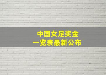 中国女足奖金一览表最新公布