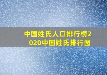 中国姓氏人口排行榜2020中国姓氏排行图