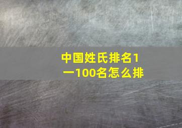 中国姓氏排名1一100名怎么排