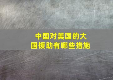 中国对美国的大国援助有哪些措施