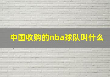 中国收购的nba球队叫什么