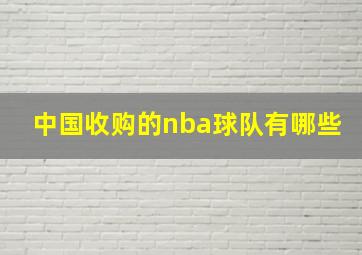 中国收购的nba球队有哪些