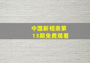 中国新相亲第13期免费观看