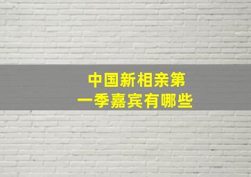 中国新相亲第一季嘉宾有哪些