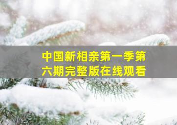 中国新相亲第一季第六期完整版在线观看