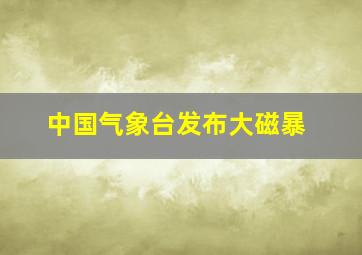 中国气象台发布大磁暴