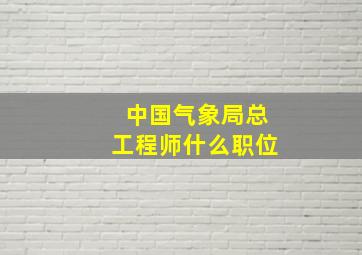 中国气象局总工程师什么职位