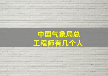 中国气象局总工程师有几个人