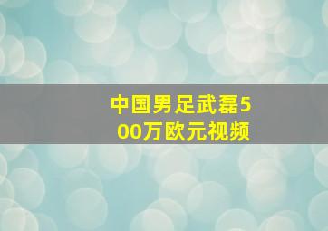 中国男足武磊500万欧元视频