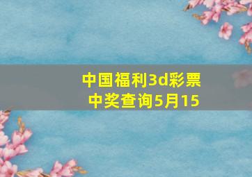 中国福利3d彩票中奖查询5月15