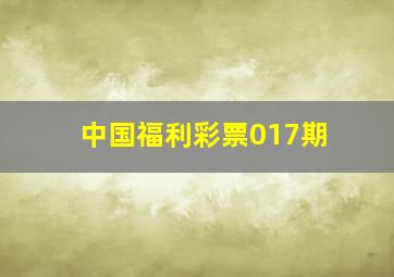 中国福利彩票017期