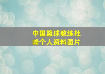 中国篮球教练杜峰个人资料图片