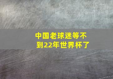 中国老球迷等不到22年世界杯了