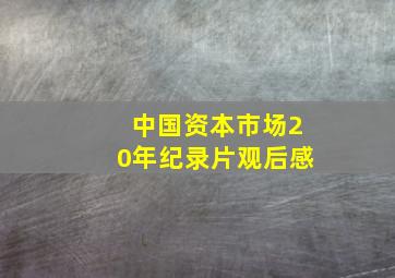 中国资本市场20年纪录片观后感