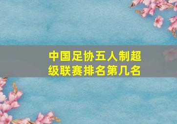 中国足协五人制超级联赛排名第几名