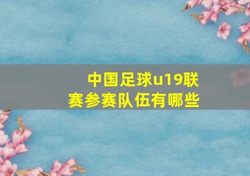 中国足球u19联赛参赛队伍有哪些