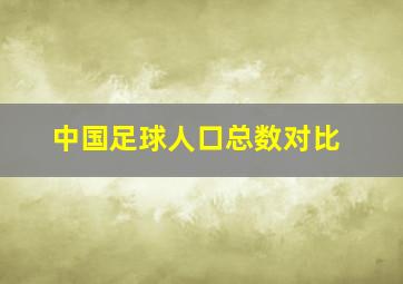 中国足球人口总数对比