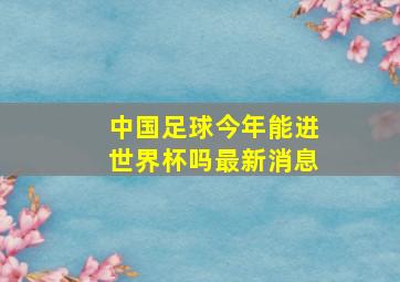 中国足球今年能进世界杯吗最新消息