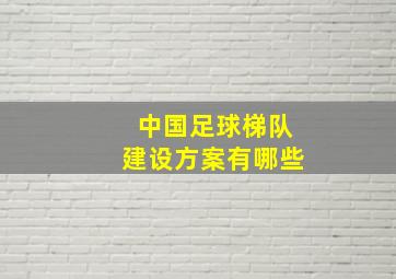 中国足球梯队建设方案有哪些