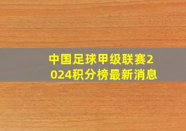 中国足球甲级联赛2024积分榜最新消息