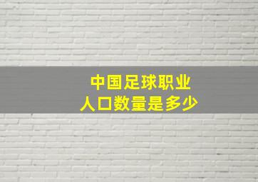 中国足球职业人口数量是多少