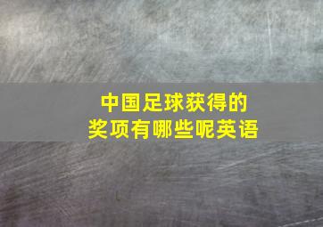 中国足球获得的奖项有哪些呢英语