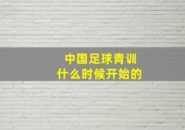 中国足球青训什么时候开始的