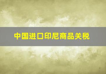 中国进口印尼商品关税