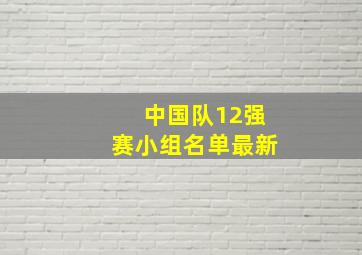 中国队12强赛小组名单最新