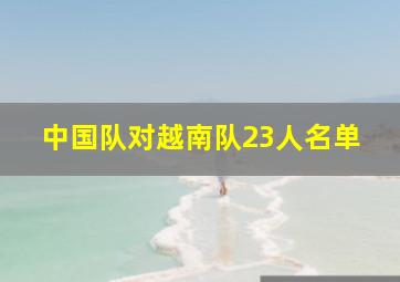 中国队对越南队23人名单