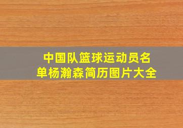 中国队篮球运动员名单杨瀚森简历图片大全