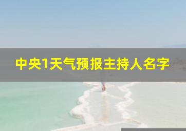 中央1天气预报主持人名字