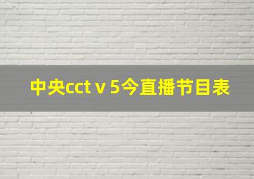 中央cctⅴ5今直播节目表