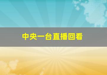 中央一台直播回看