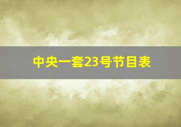 中央一套23号节目表