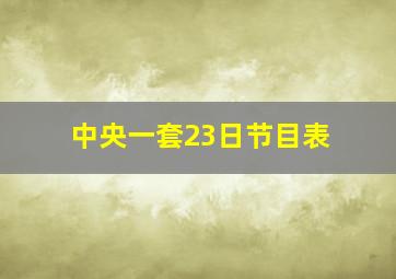 中央一套23日节目表