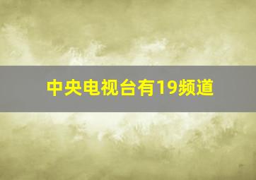 中央电视台有19频道