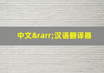 中文→汉语翻译器