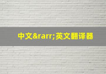 中文→英文翻译器