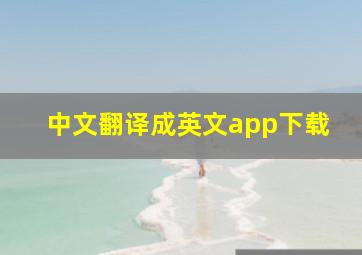 中文翻译成英文app下载