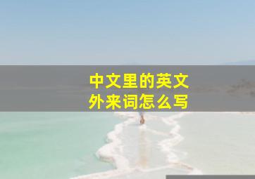 中文里的英文外来词怎么写