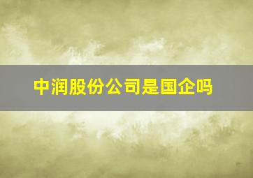 中润股份公司是国企吗