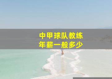 中甲球队教练年薪一般多少