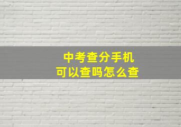 中考查分手机可以查吗怎么查