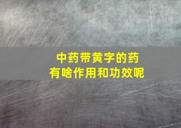 中药带黄字的药有啥作用和功效呢