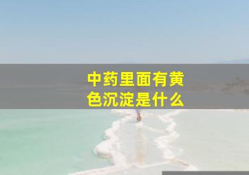 中药里面有黄色沉淀是什么