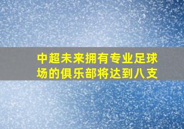 中超未来拥有专业足球场的俱乐部将达到八支