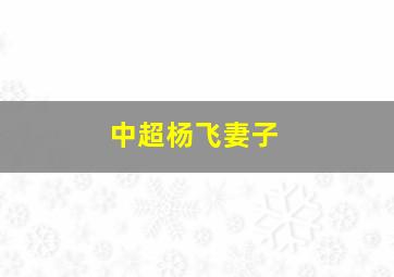 中超杨飞妻子