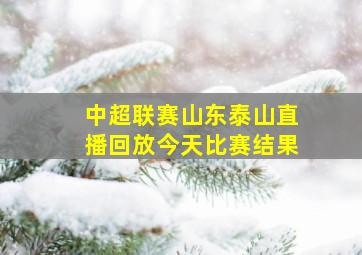 中超联赛山东泰山直播回放今天比赛结果